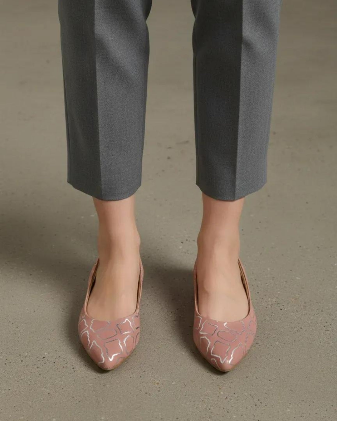 Peach Slingback Block Heels
