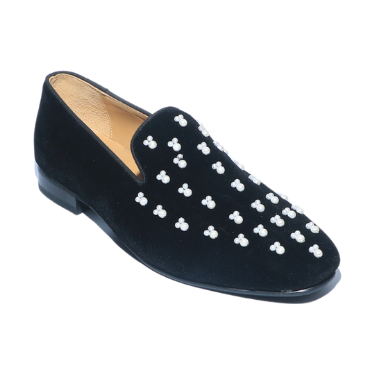 Men Party Slip On Velvet Finish Shoes