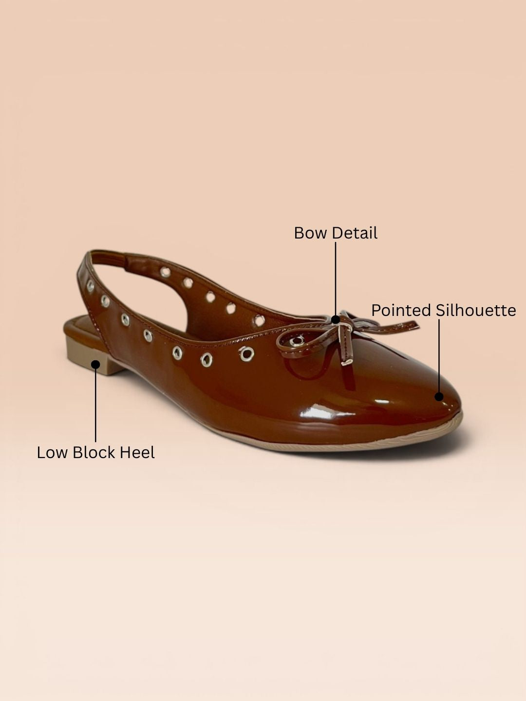 Brown Bow Slingback Sandals