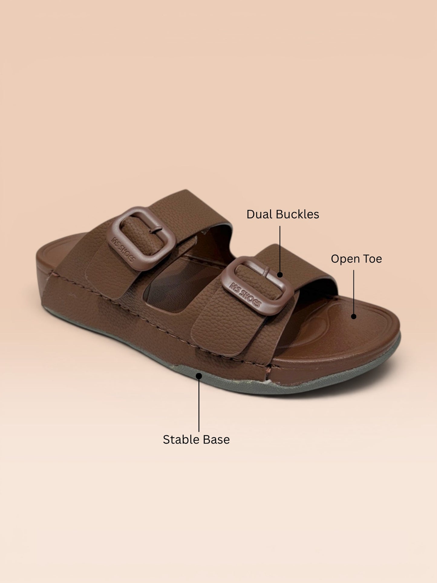 Men Double-Strap Buckle Sandals