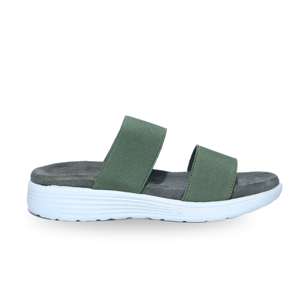 Green Dual Strap Slides