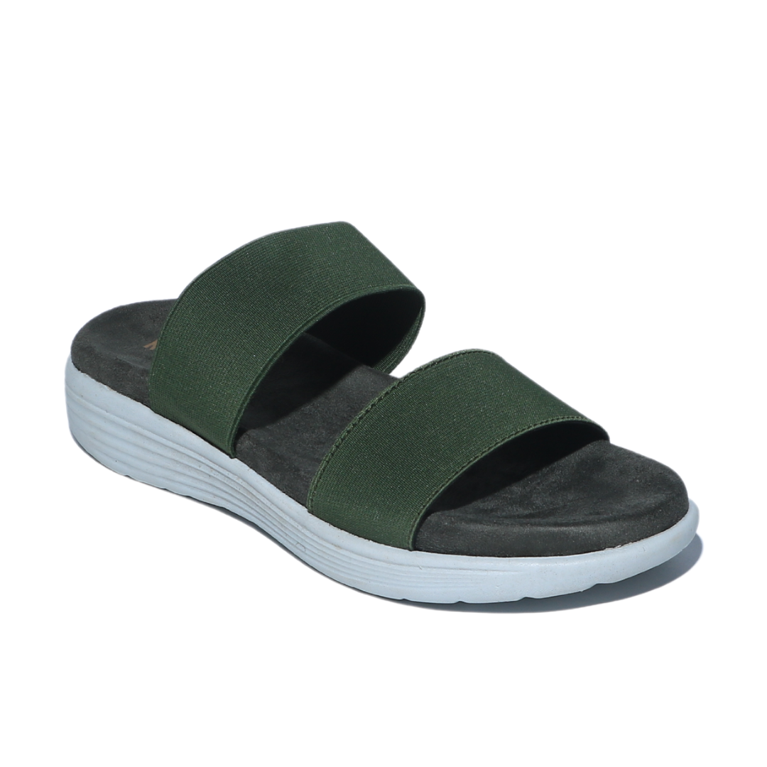 Green Dual Strap Slides