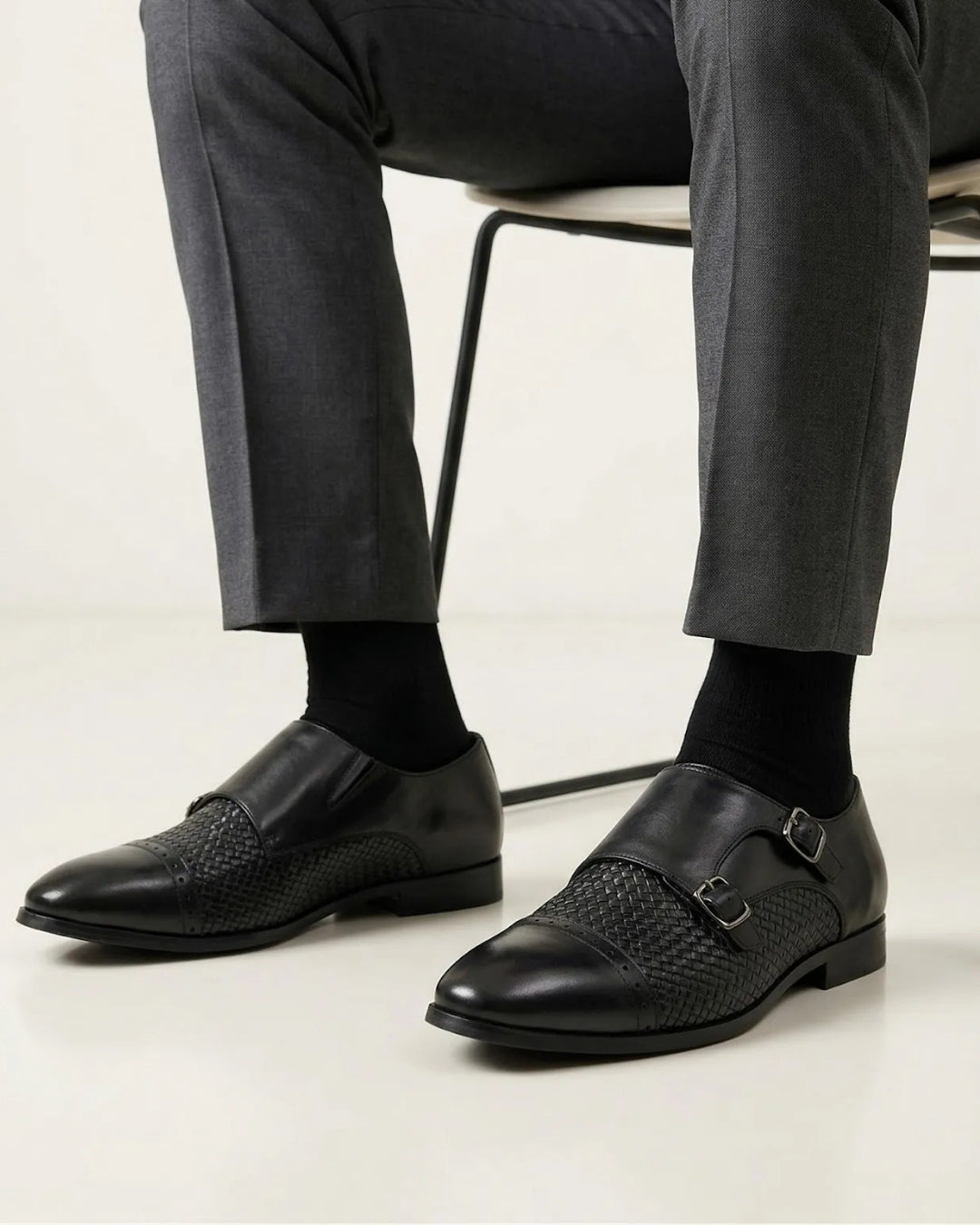 Black Formal Monk Shoes