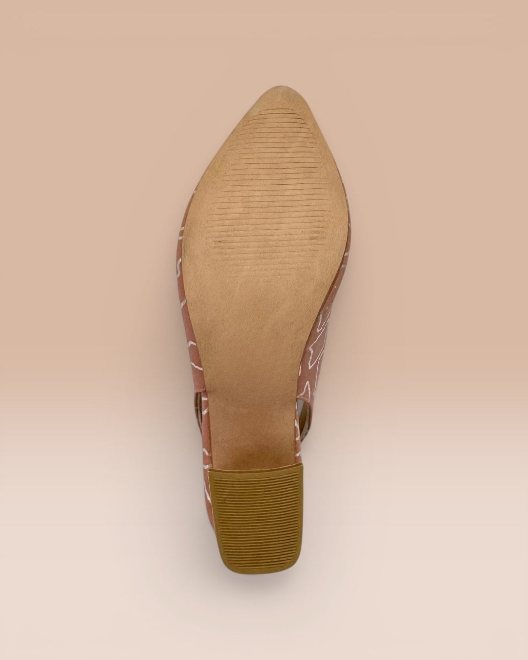 Peach Slingback Block Heels
