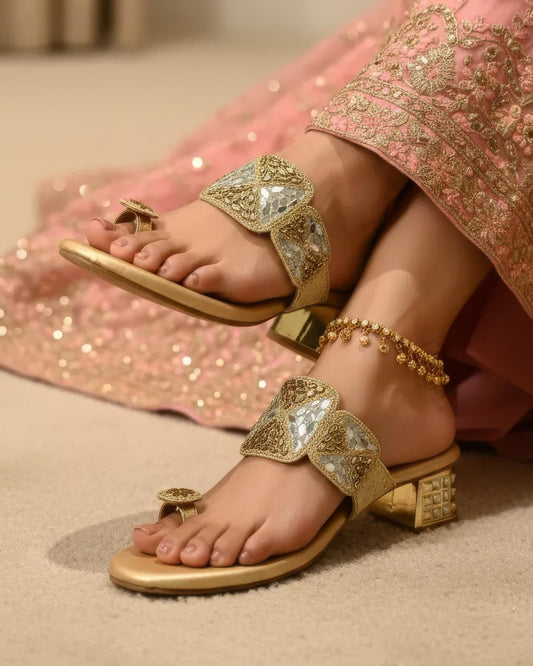 Embellished Toe-Ring Heels