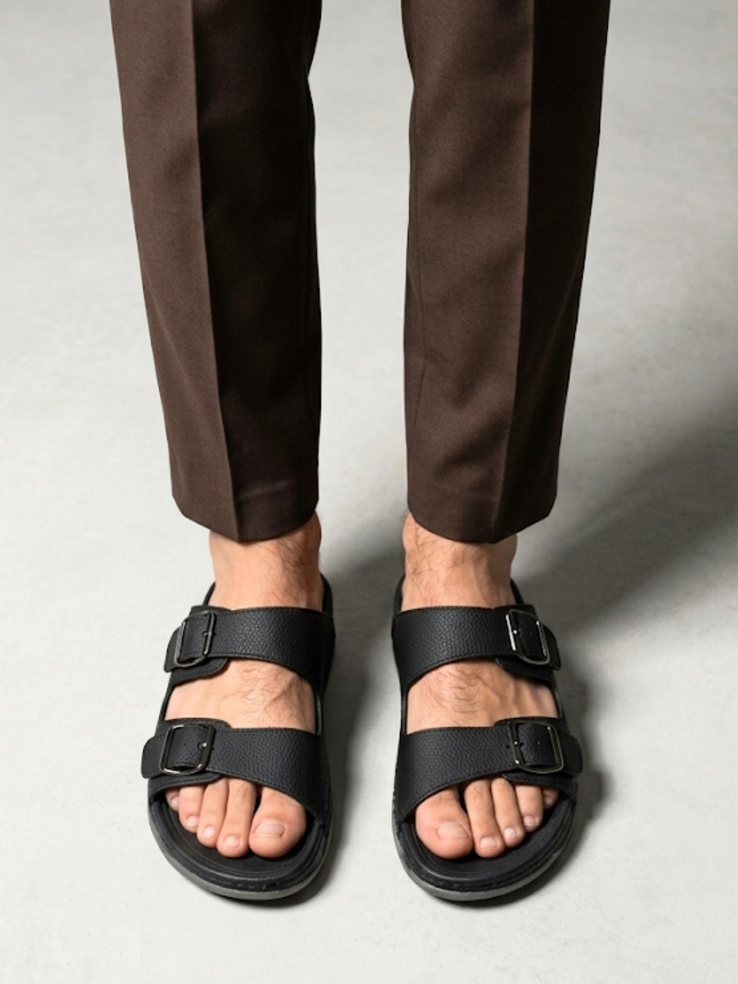 Men Dual Buckle Sandals