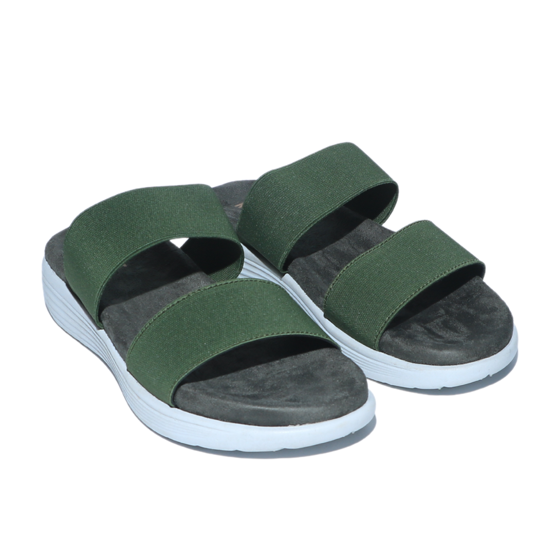 Green Dual Strap Slides