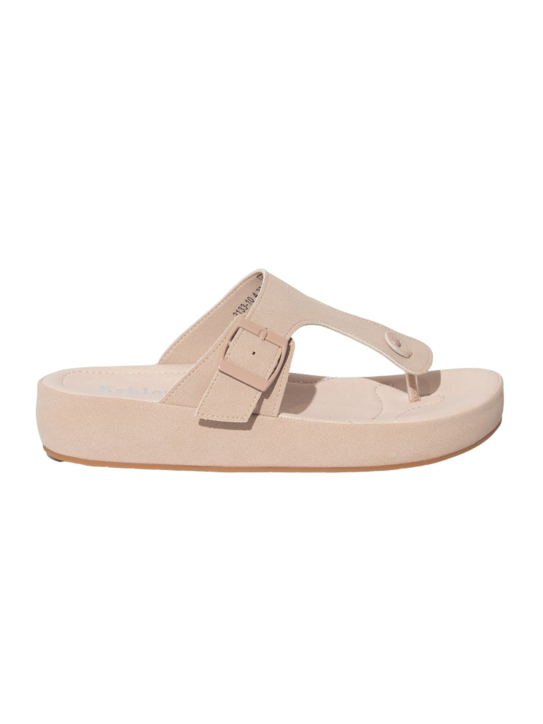 Nude T-strap Sandals