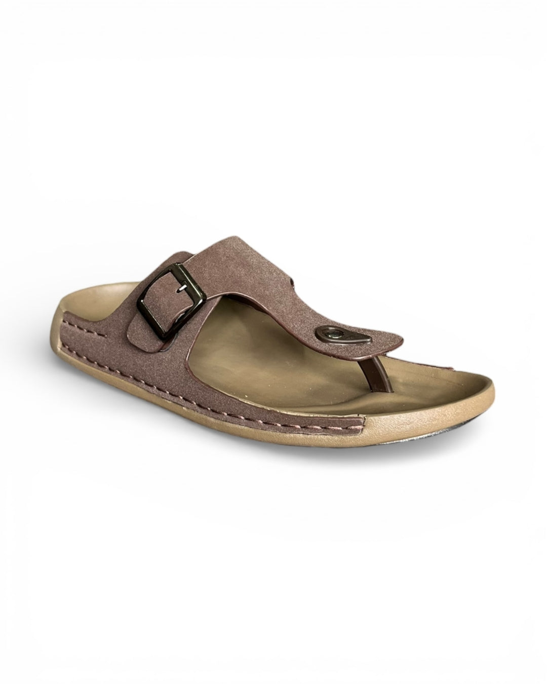 Men's Brown T-Strap Casual Sandals
