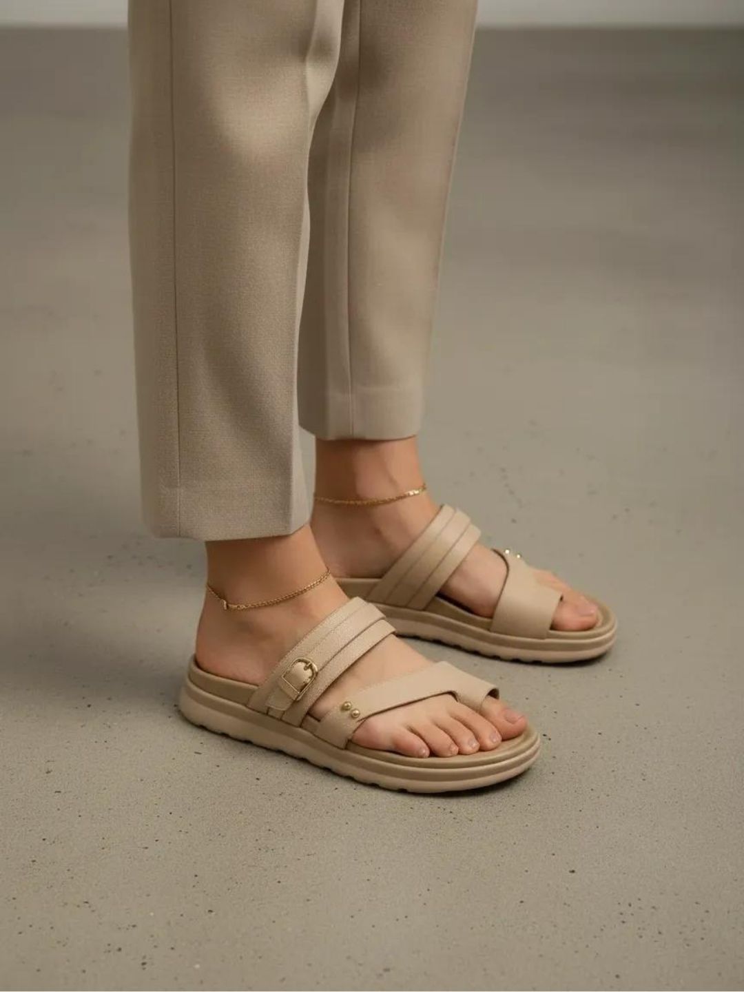 Beige Casual Sandals