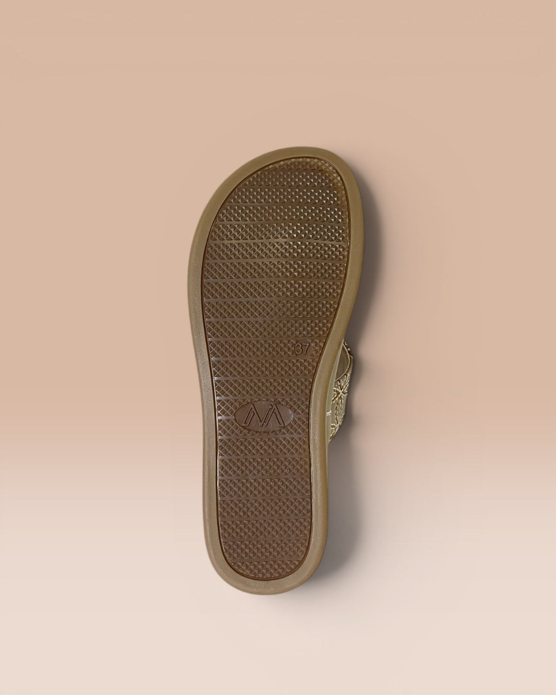 Women Cream Comfort T-Strap Sandals