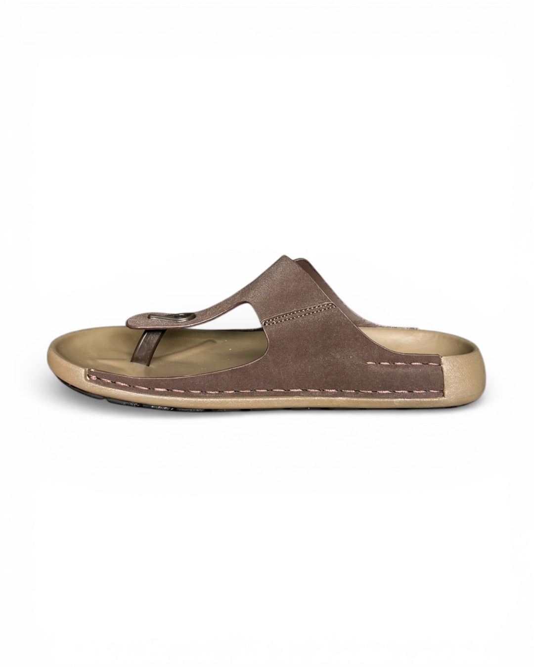 Men's Brown T-Strap Casual Sandals