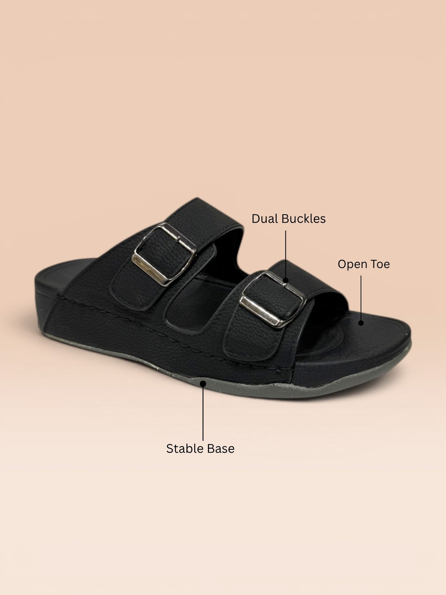 Men Dual Buckle Sandals