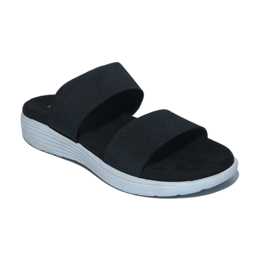 Black Dual Strap Slides