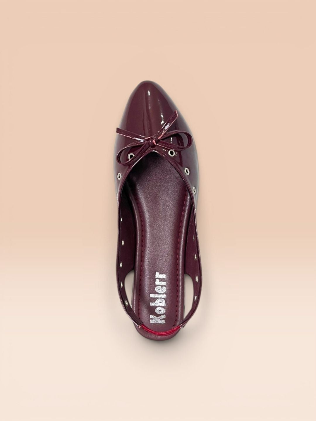Burgundy Bow Slingback Sandals