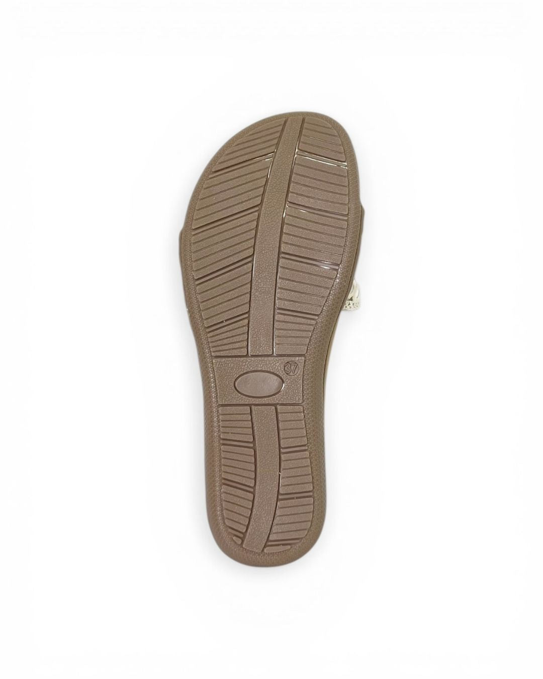 Beige Embroidered Flats