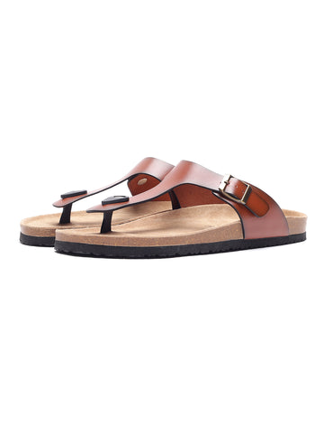 Nivera Men's Leather Thong Sandals (Tan)