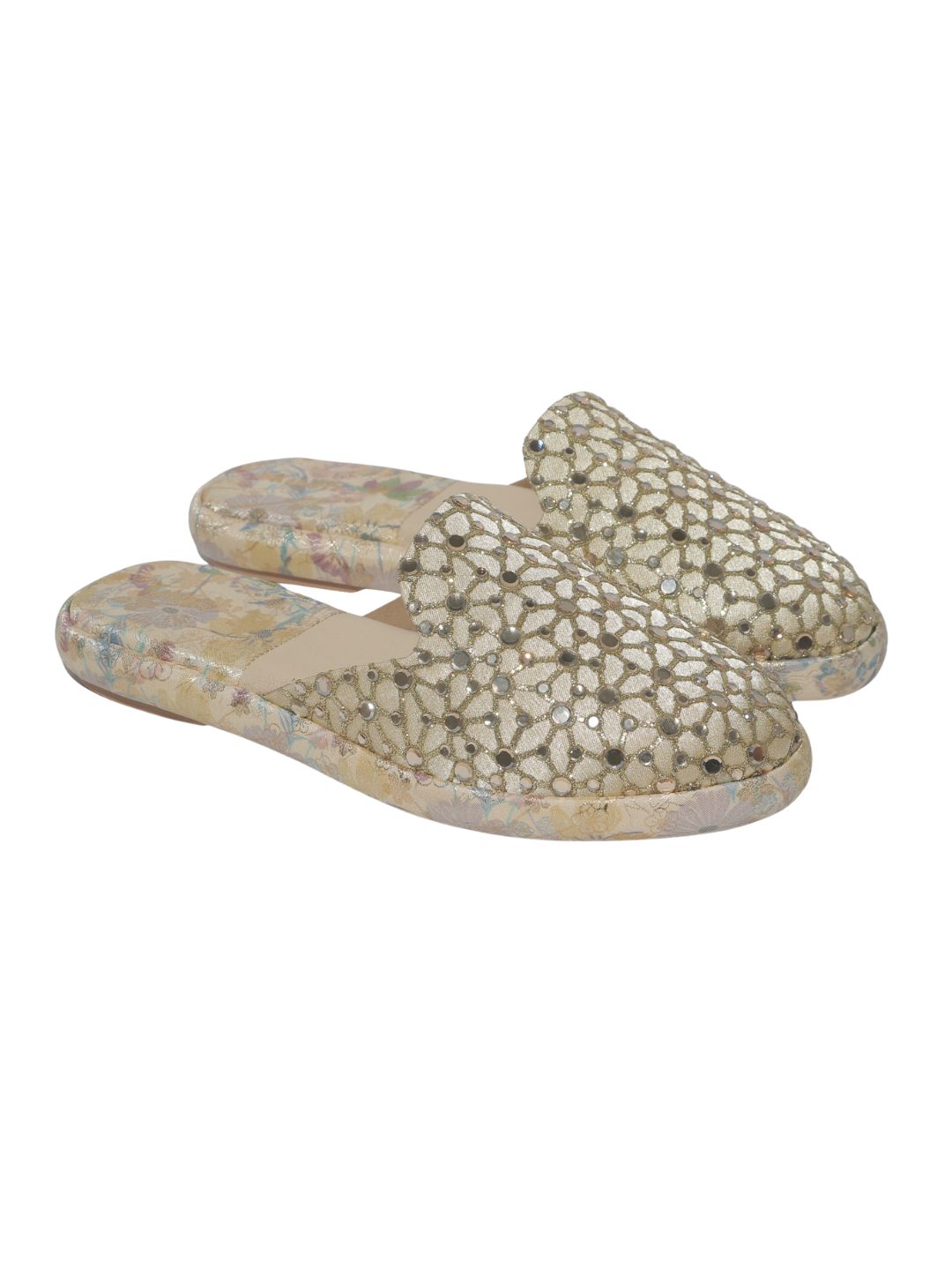 Gold Ethnic Mules