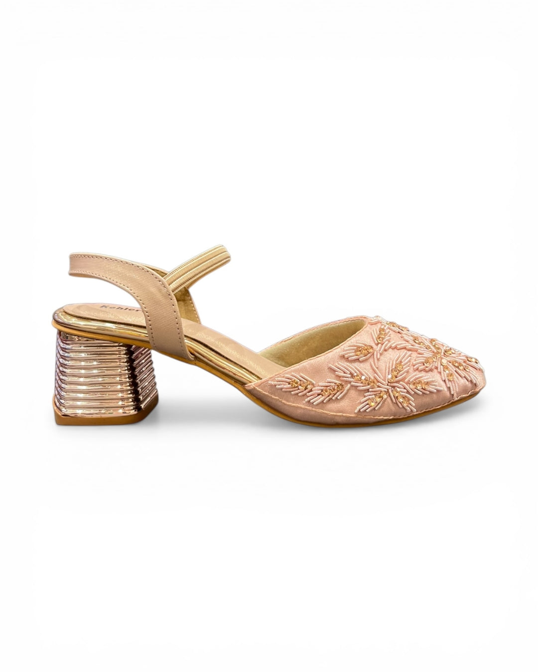 Beads Embellished Block Heels