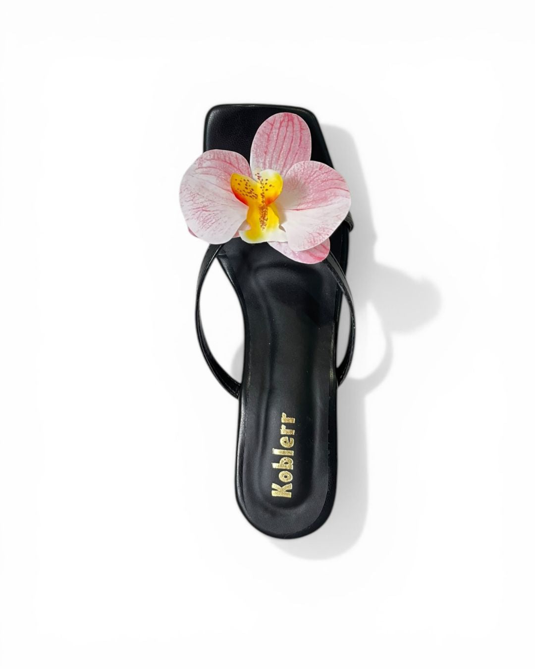 Black Orchid Floral Heels