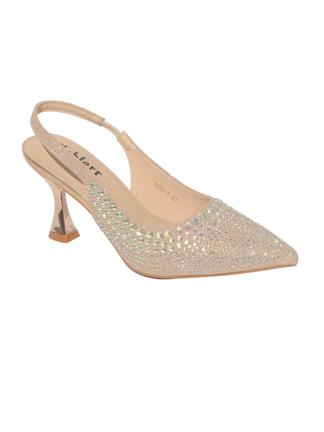 Rose Gold Embellished Party Heels