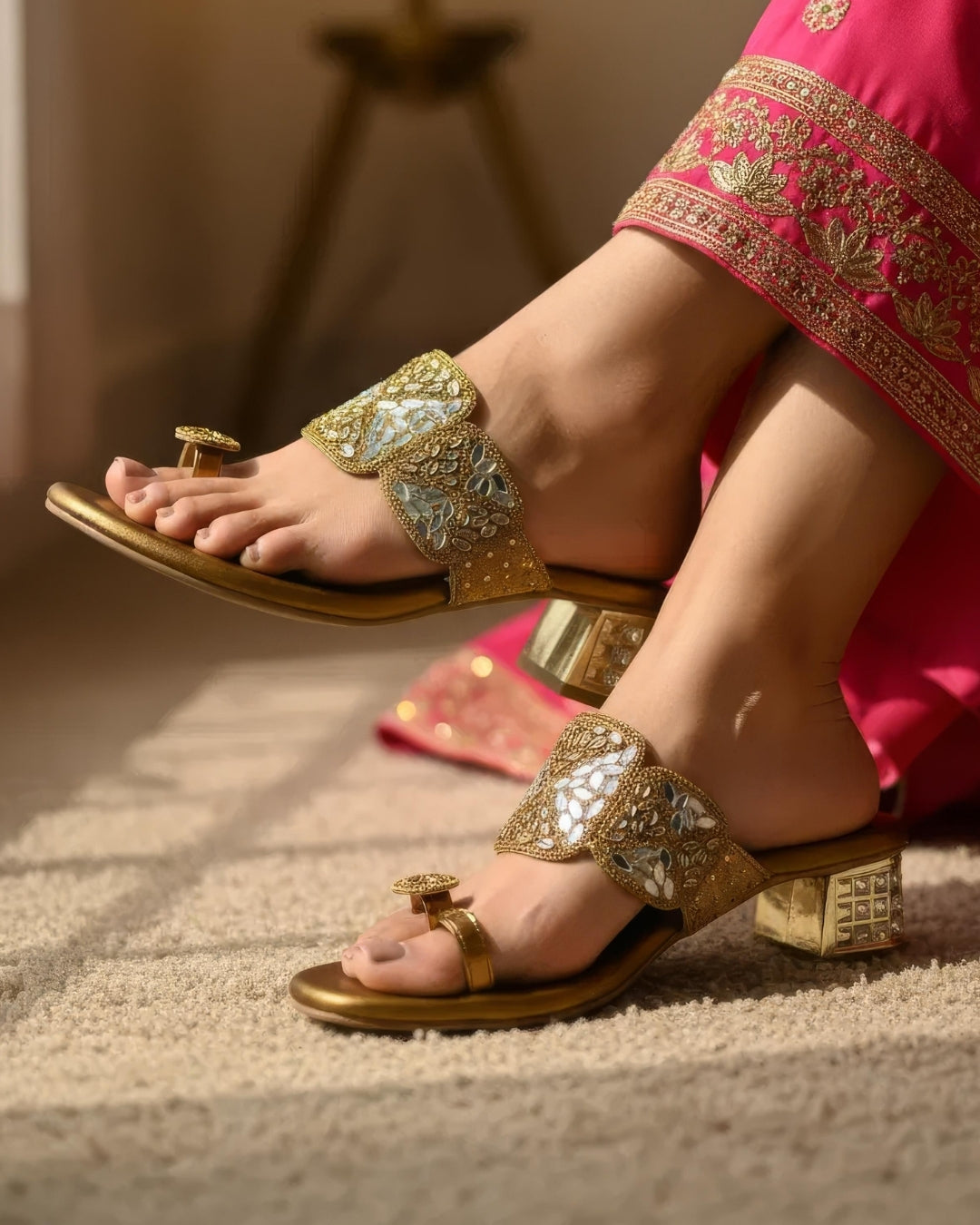 Embellished Toe-Ring Heels