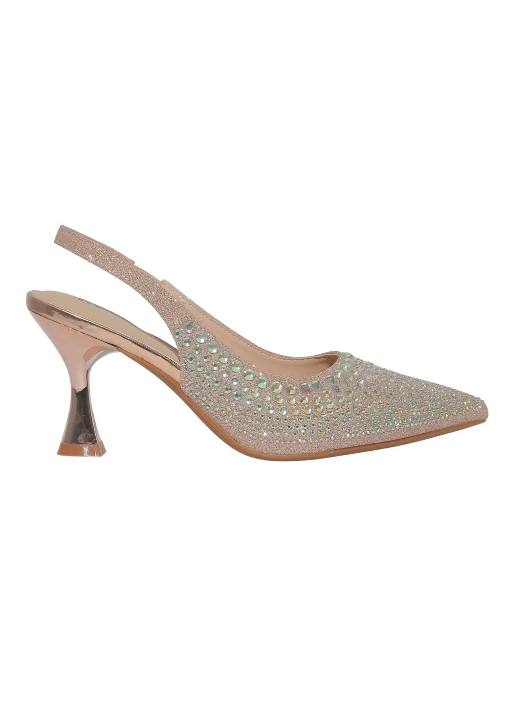 Rose Gold Embellished Party Heels
