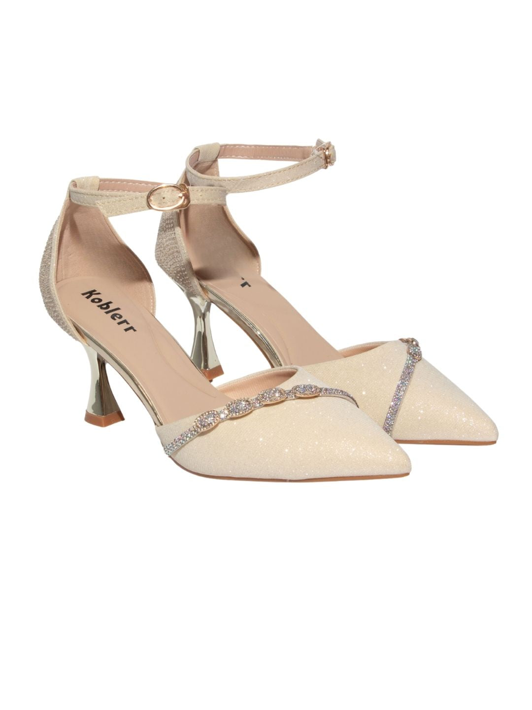 Gold Embellished Party Heels