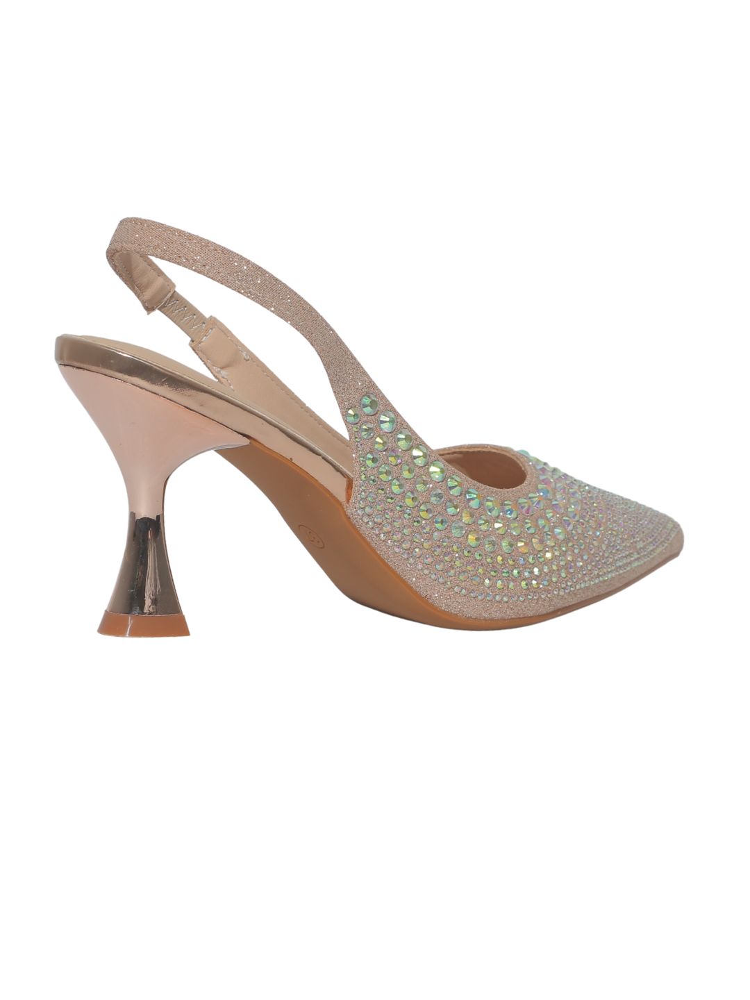 Rose Gold Embellished Party Heels