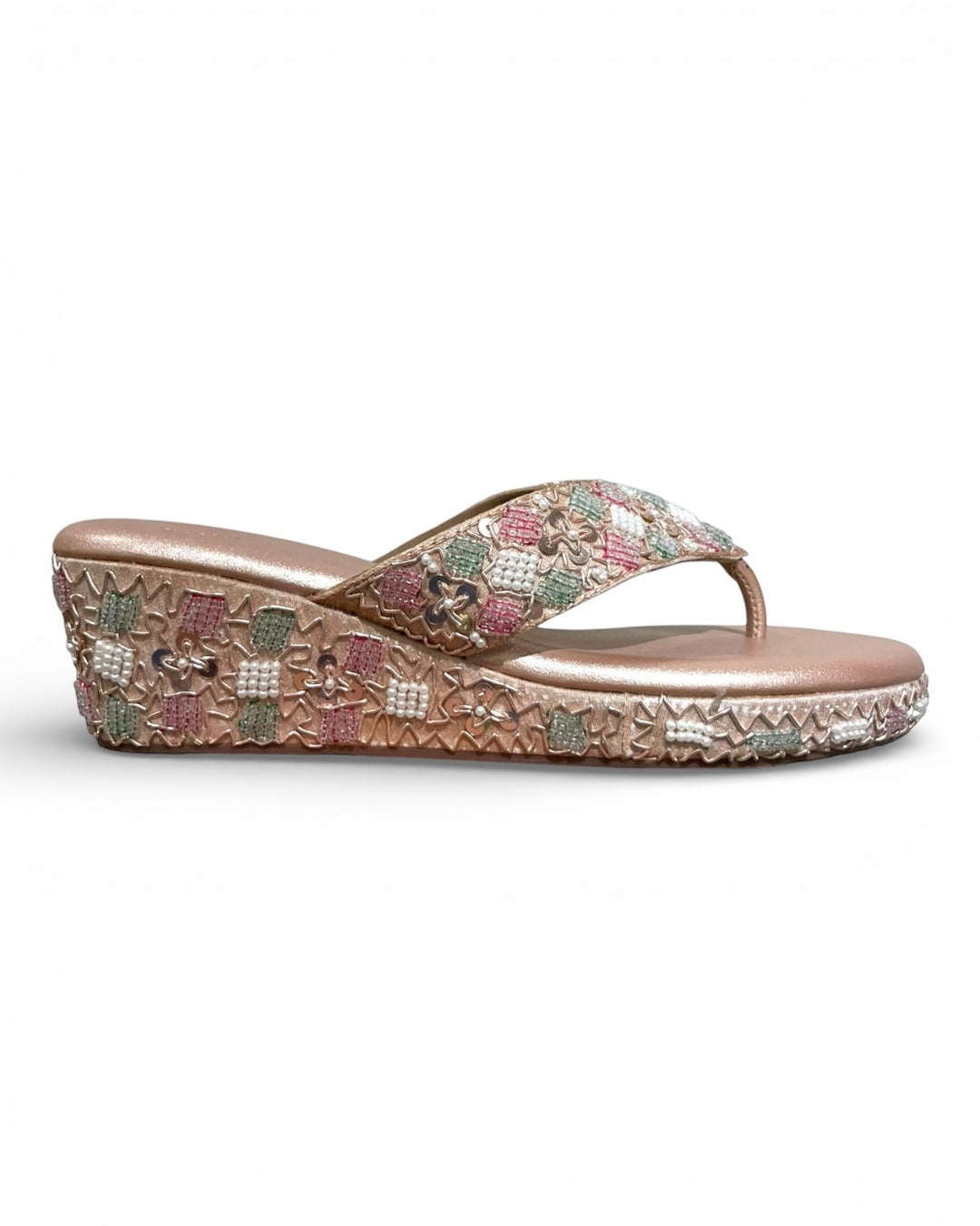 Embellished Ethnic Wedge Sandals