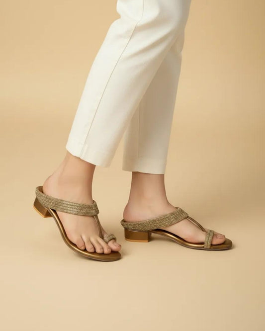 Antique Embellished Slip-on Sandals