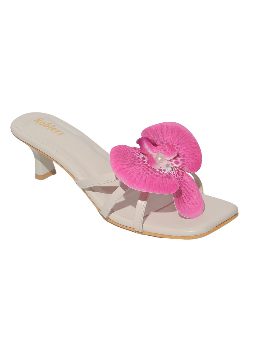Beige Pearl Orchid Heels