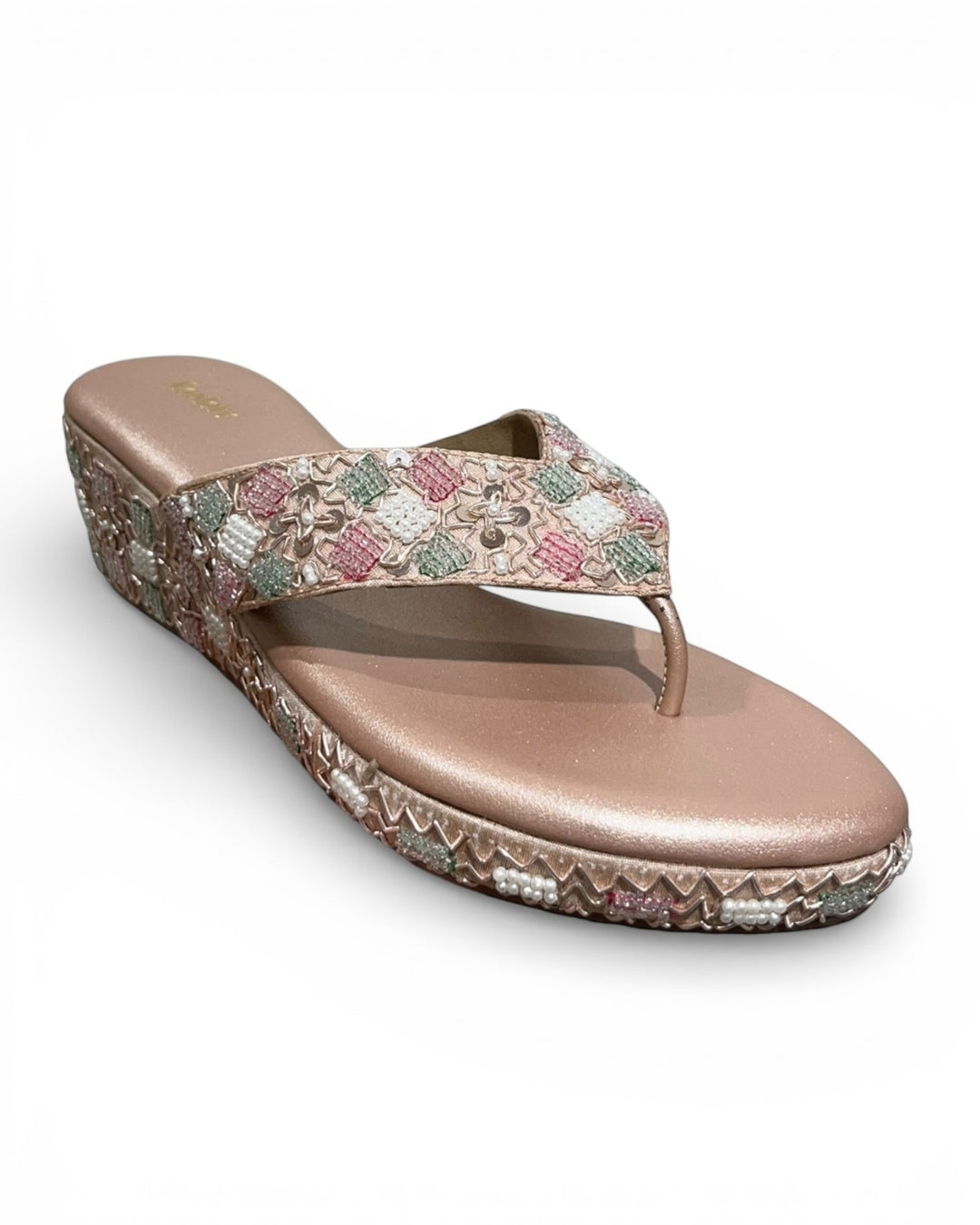Embellished Ethnic Wedge Sandals