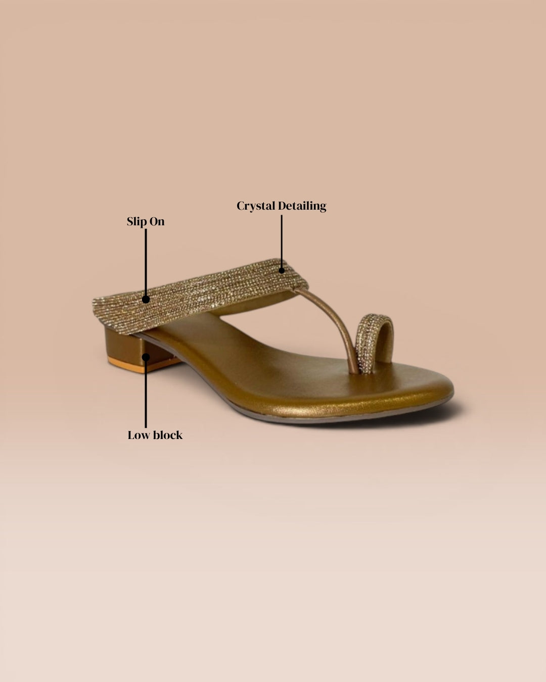Antique Embellished Slip-on Sandals