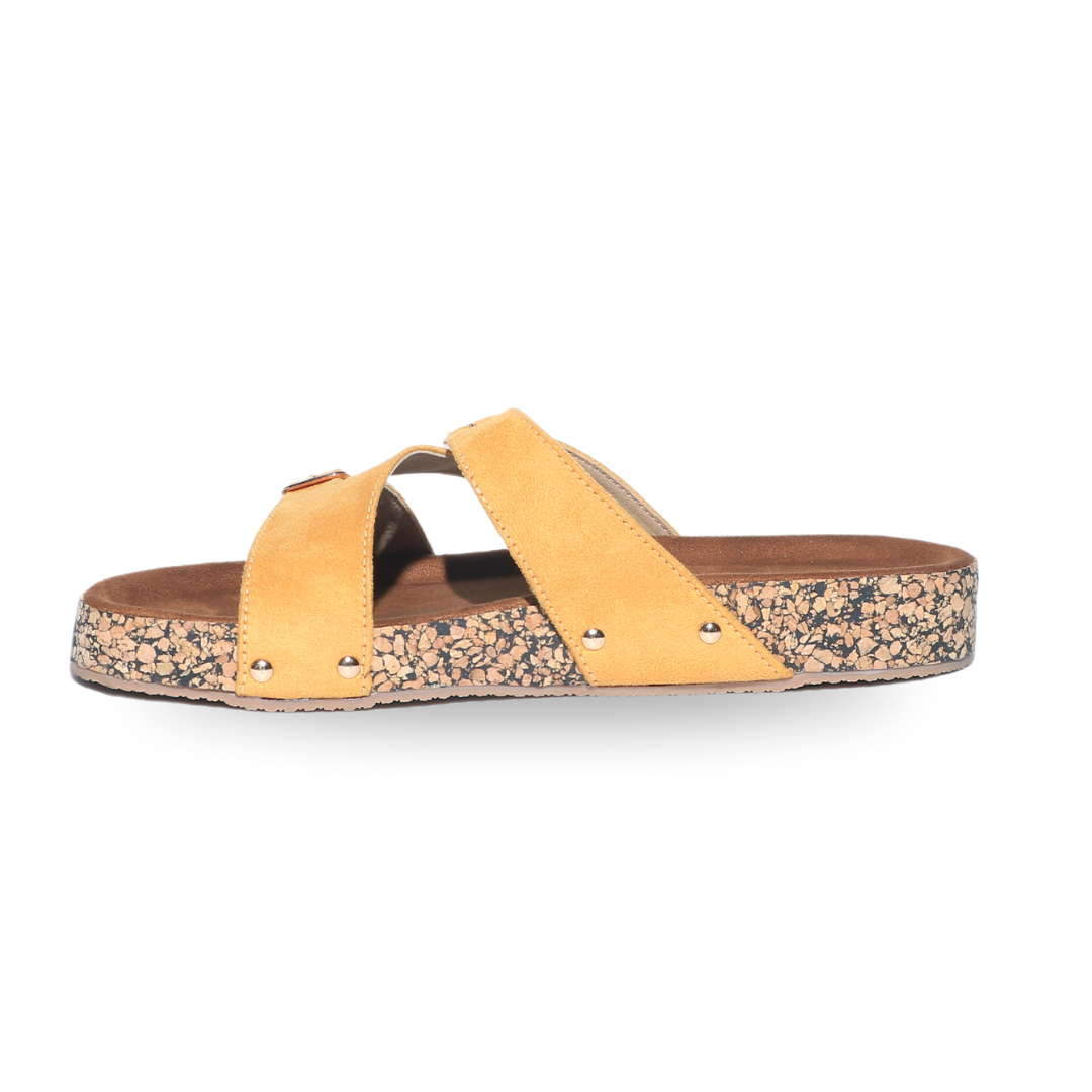 Camel Double Cross Strap Slides