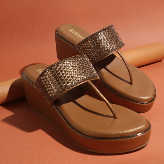 Gold beaded Wedges