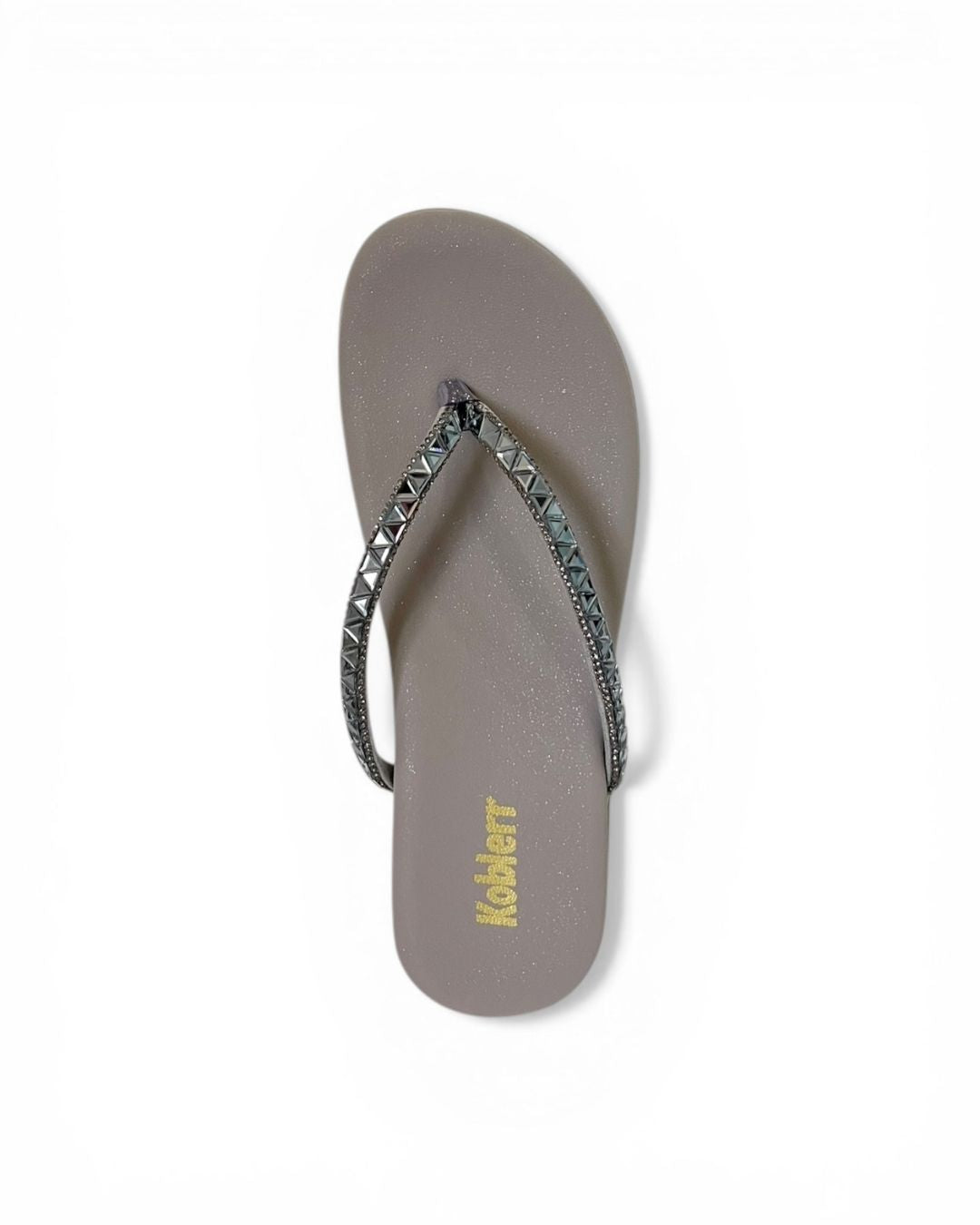 Grey Embellished Comfort Sandals