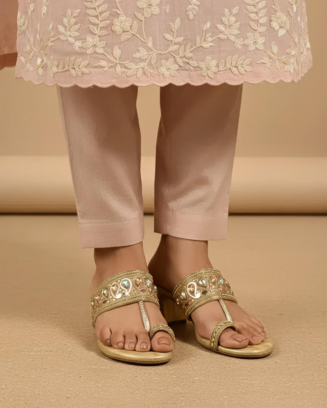 Embellished Toe-Ring Sandals