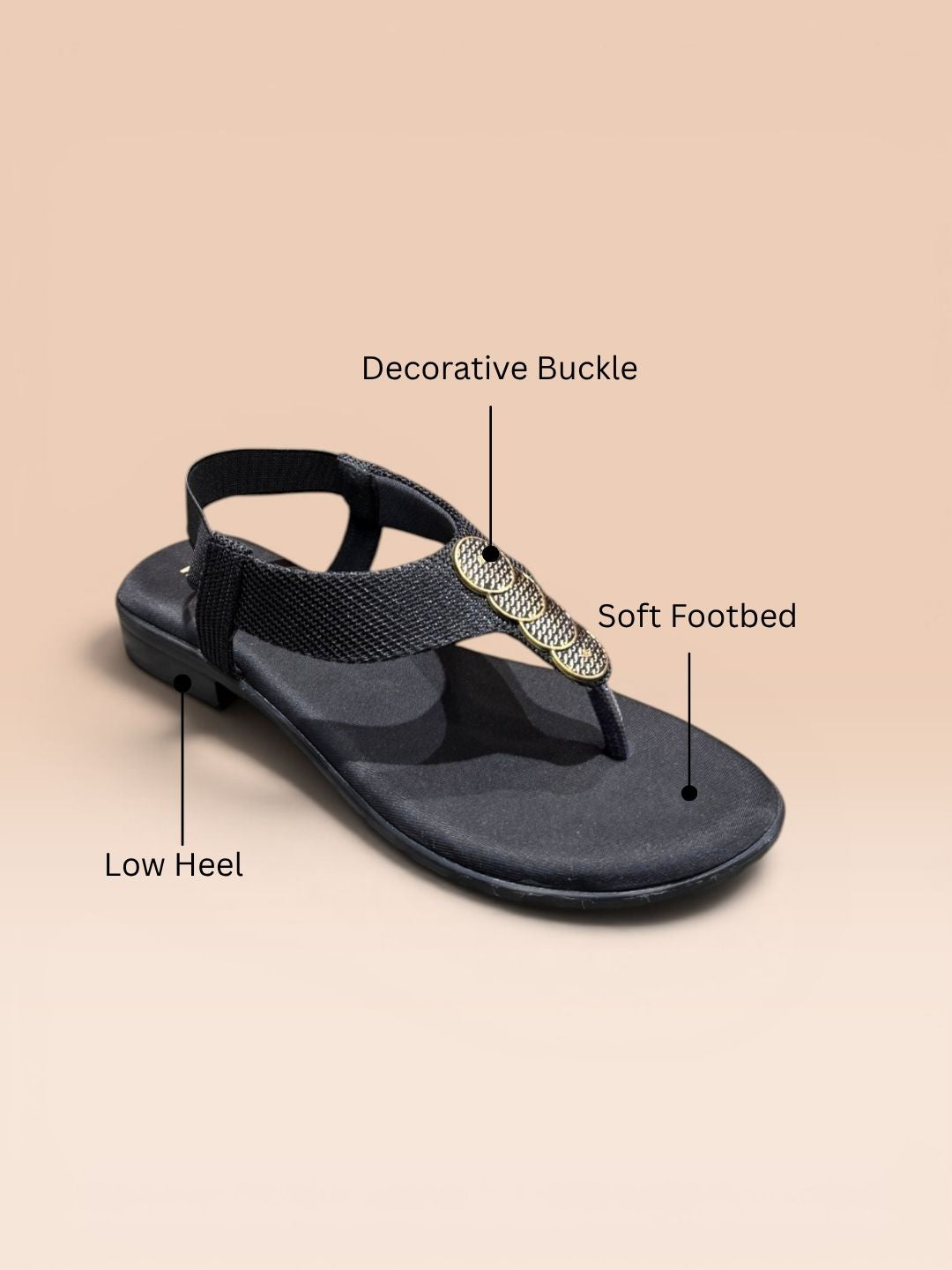 Black Low Block Heel