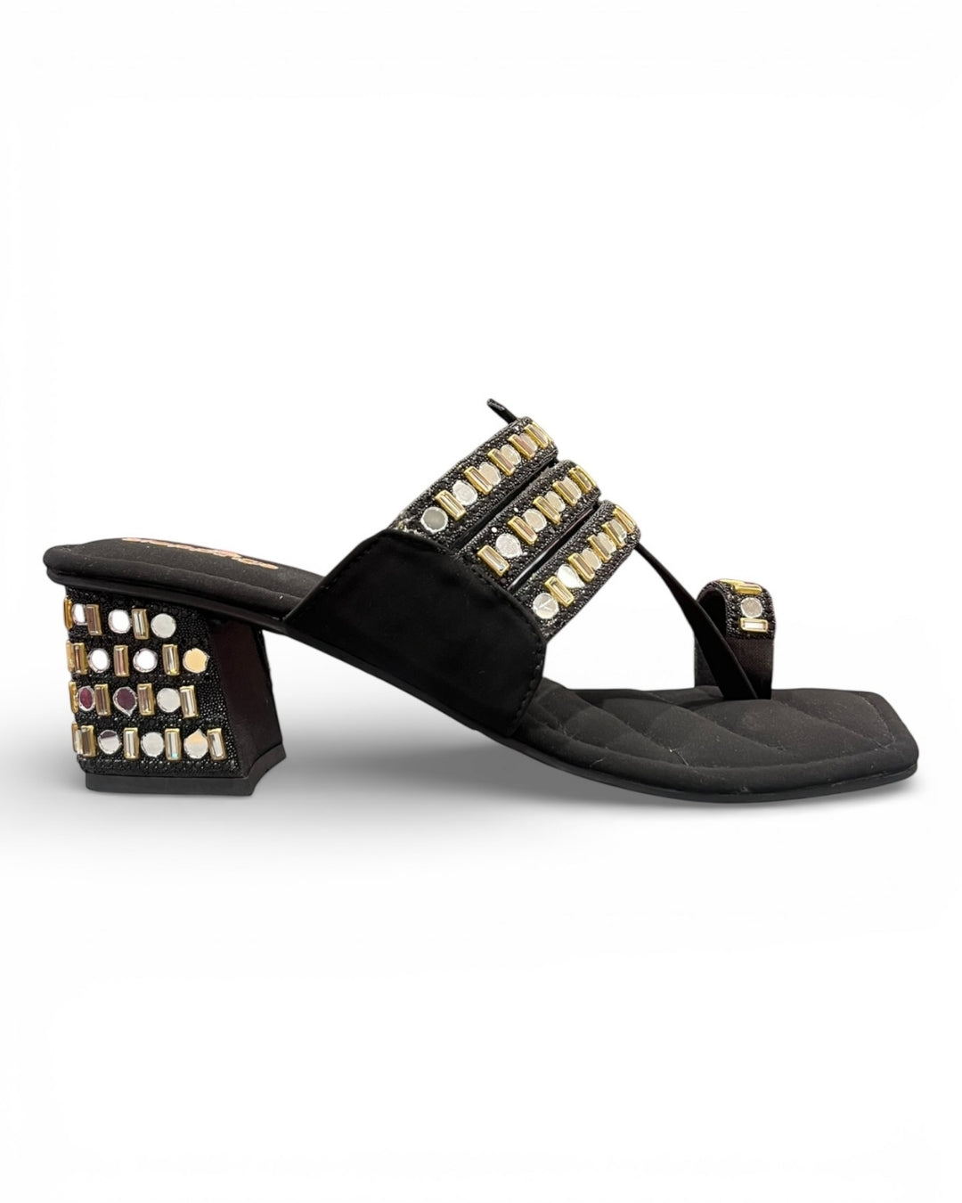 Embellished Ethnic Block Sandals