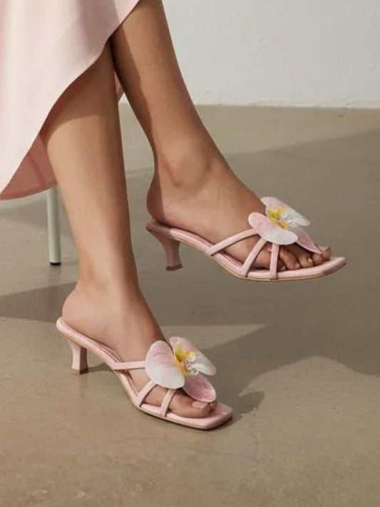 Light Pink Pearl Orchid Heels