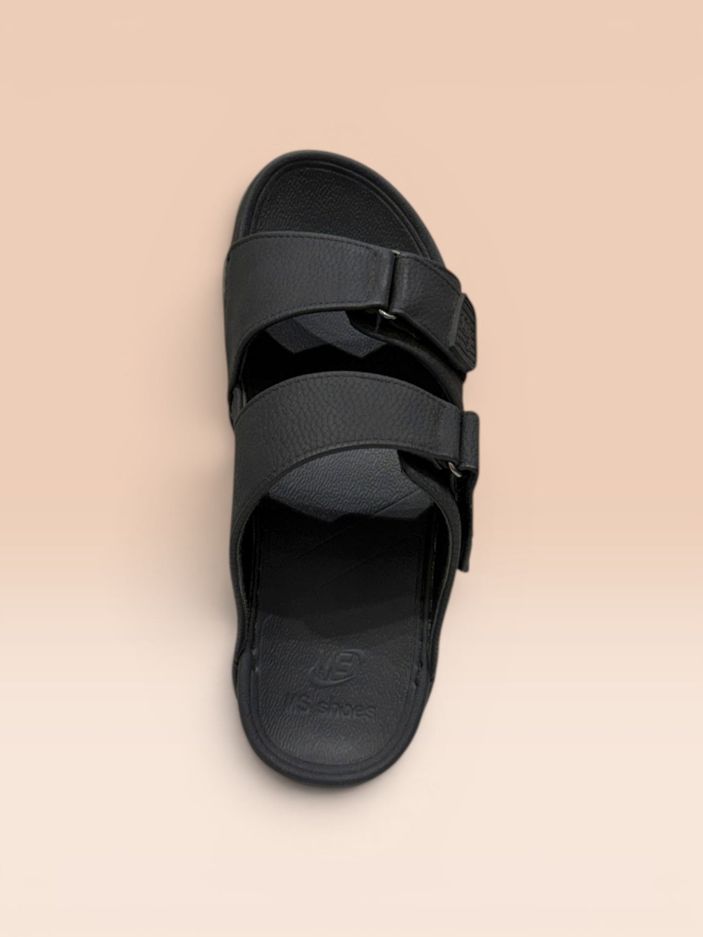 Men's Black Double-Strap Sandals