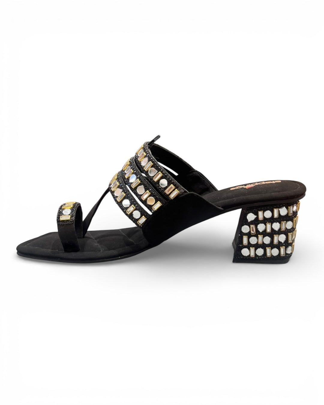 Embellished Ethnic Block Sandals