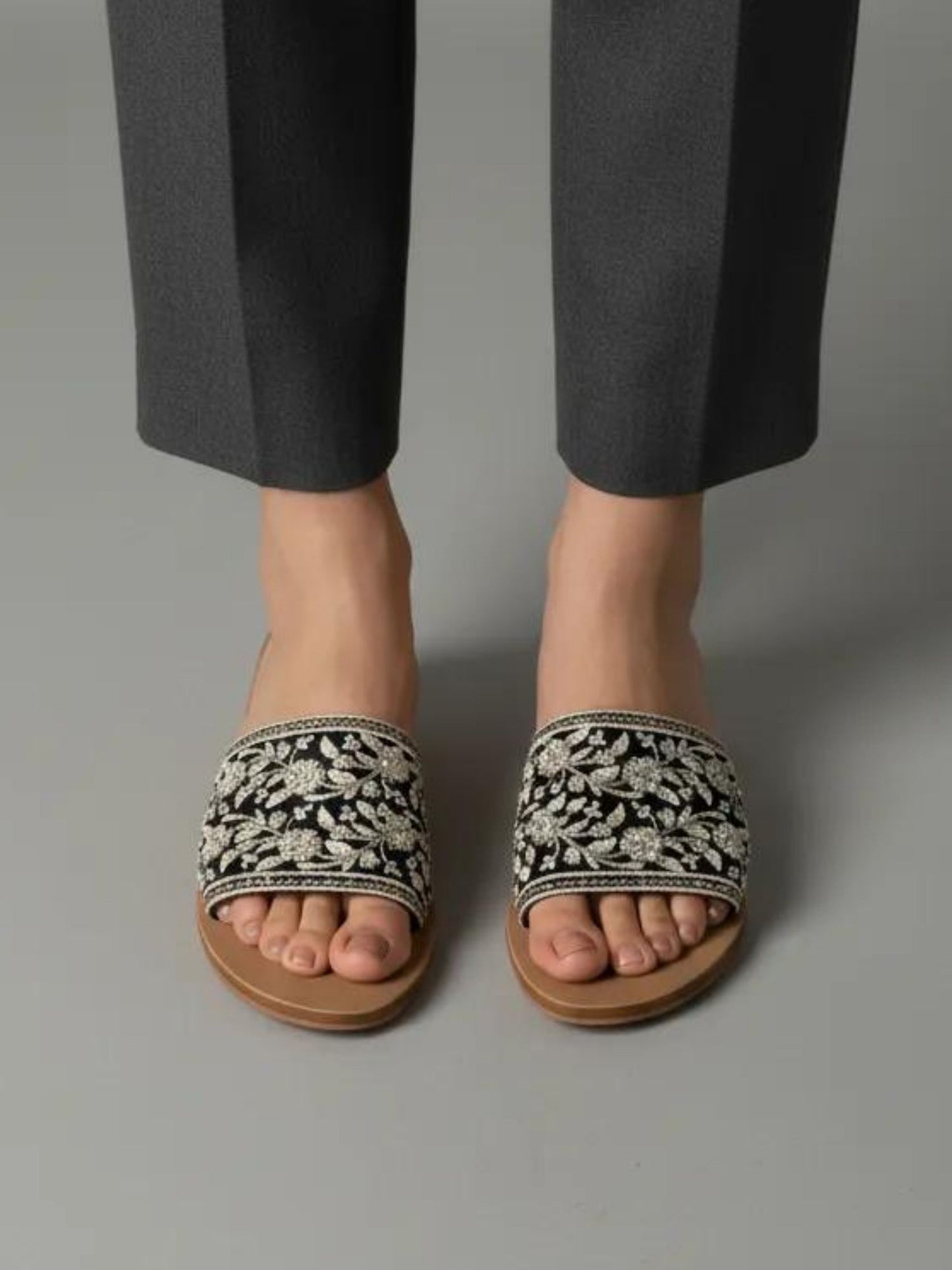 Black Green Wedge Heel