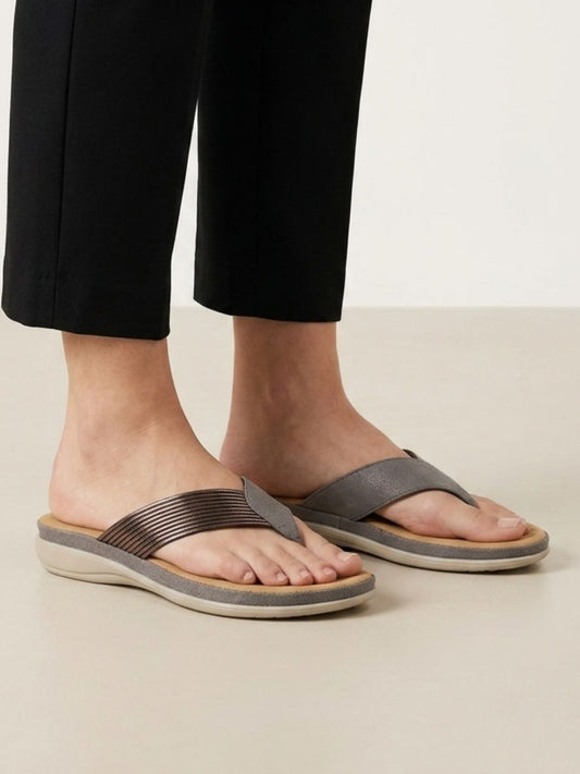 Silver Casual Slippers