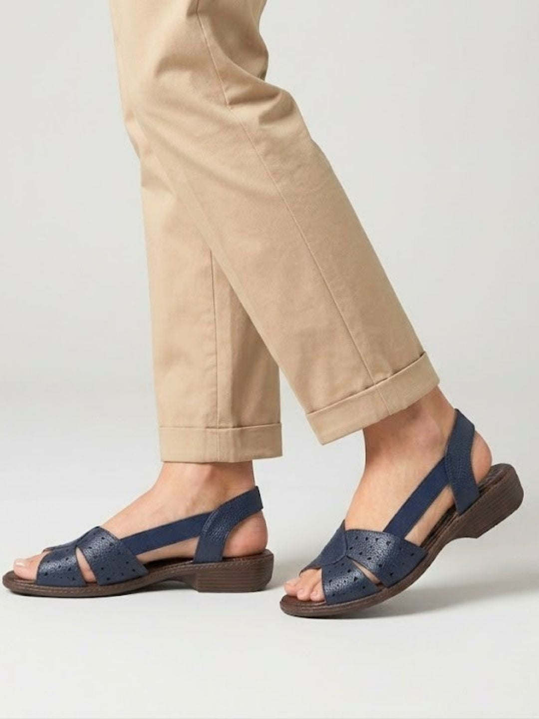 Blue women Cross strap sandals