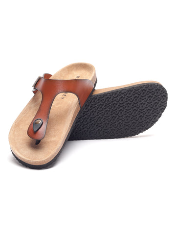 Nivera Men's Leather Thong Sandals (Tan)