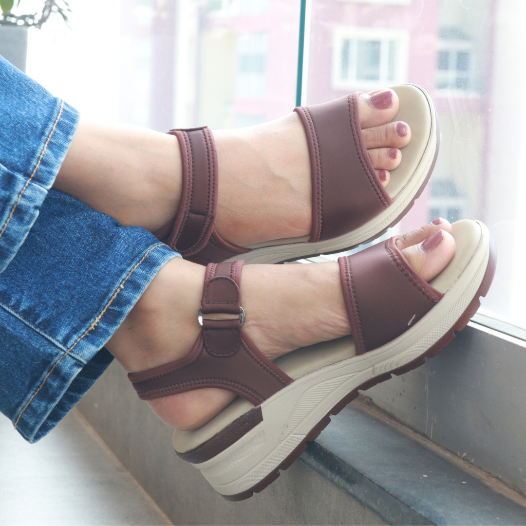 Brown Sandals with Velcro Strap