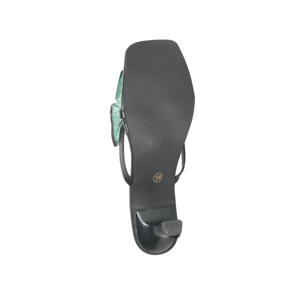 Black with Teal Butterfly Heels