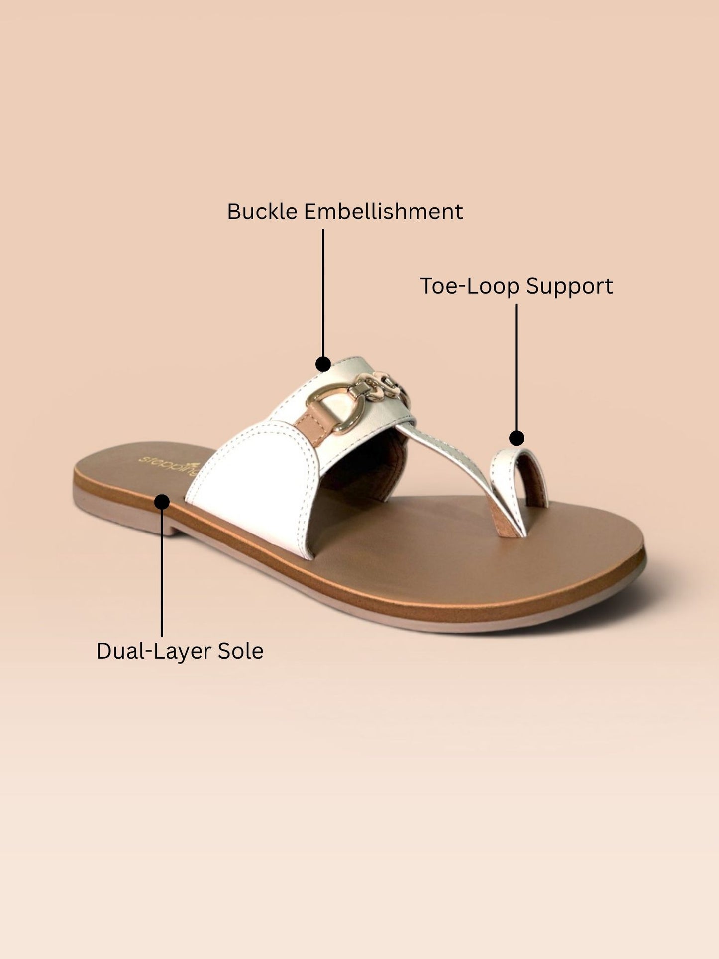 White Toe-ring Flats
